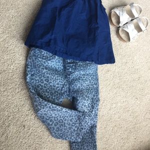 H&M 4-6 months baby girl leopard print jeans